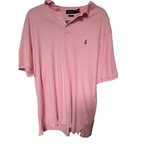Ralph Lauren Pink Polo Mens L Office GorpCore Preppy Golf  School Teacher Soft